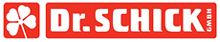 Dr. Schick | Zeckenzange - Logo mit weißer Schrift auf roter Fläche